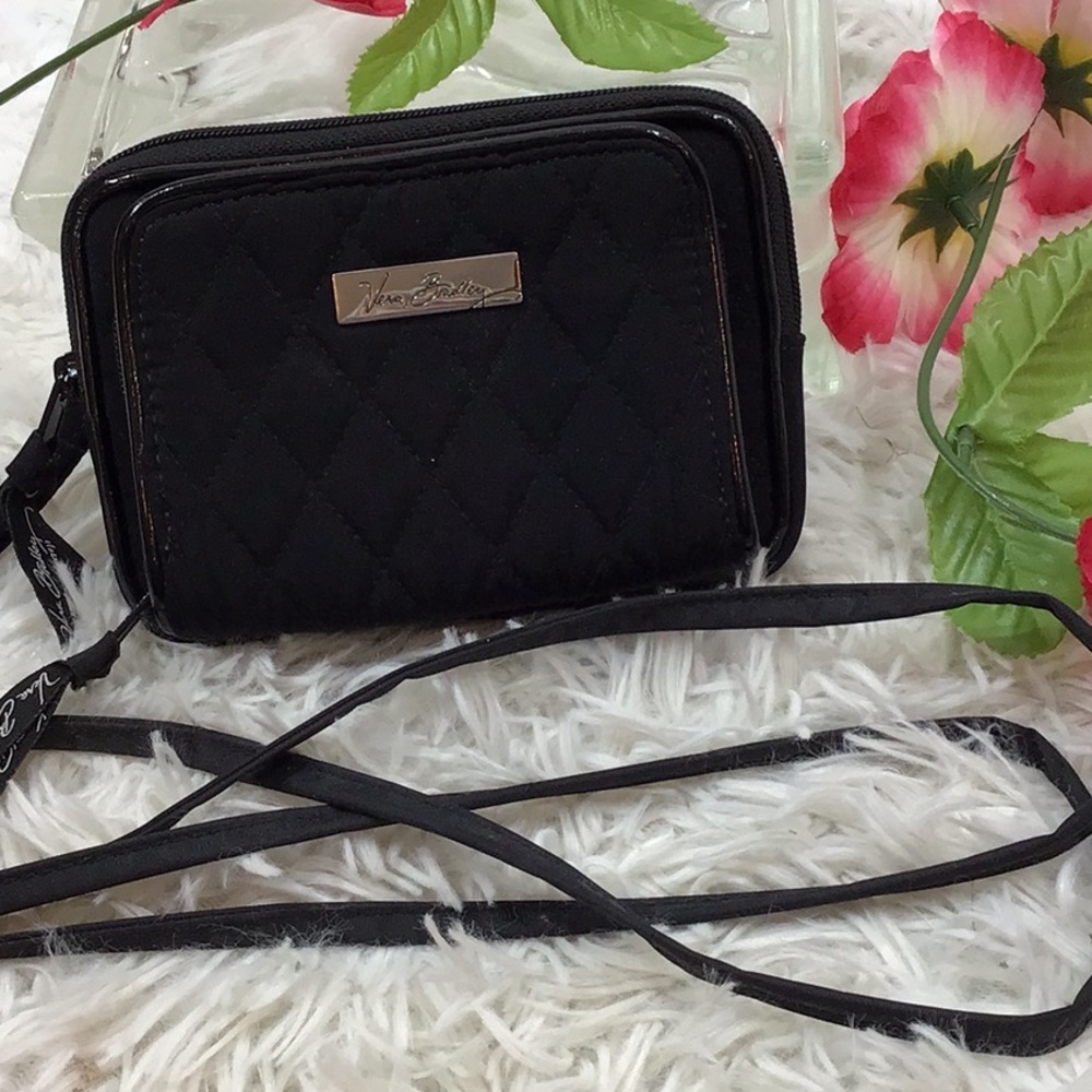 Vera Bradley black quilted wristlet wallet